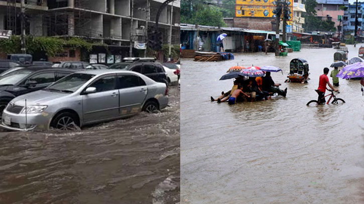 সকাল থেকে রাজধানীতে ভারী বৃষ্টিতে জলাবদ্ধতায় ভোগান্তি চরমে