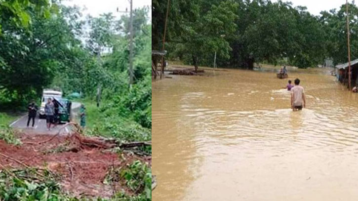 বন্যায় নিম্নাঞ্চল প্লাবিত, সাজেকে আটকা ৭ শতাধিক পর্যটক