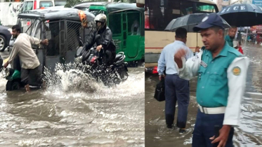 টানা বৃষ্টিতে জলাবদ্ধতায় চরম ভোগান্তিতে রাজধানীবাসী